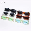 Retro Black Sun Glasses Female Fashion Oval Vintage Sungalsses Women Brand Designer Small Frame Shades Driver Oculos De Sol