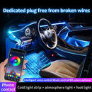 14-in-1 RGB Auto-Innenraum-Ambientelicht mit 8m Neon-LED-Lichtleisten App-Steuerung Dekorative Lichtatmosphäre Armaturenbrettlampen 12V