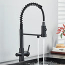 The Two Streams | Brass Kitchen Faucet with Dedicated Filter Tap and 360 Degree Pull-Down Spout