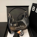 Fashion Half Moon Shoulder Bag For Women 2025 Summer Waterproof PVC Transparent Crossbody Bag 8 Colors Jelly Mobile Phone Purse