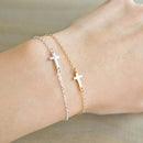 Jesus Christian Stainless Steel Womens Mens Horizontal Sideways Cross Bracelets   Charm Keepsake Girl Baby Bracelet