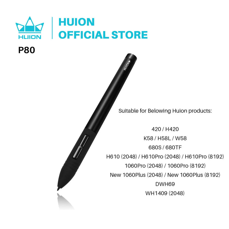 HUION PEN80 Graphic Tablets Pen Digital Pen Rechargeable Pen Black--P80