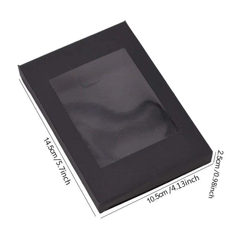 6Pcs Black/White Kraft Paper DIY Gift Box With Window Wedding Birthday Party Decoration Cake Packaging Box Event Party Gift Case