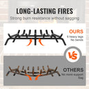 SucceBuy Fireplace Log Grate Fireplace Grate with 6 Legs 3/4’’ Solid Powder-coated Steel Bars Log Firewood Burning Rack Holder