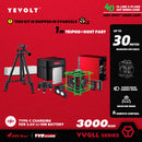 YEVOLT Laser Level Green Beam 4-Plane 16-Line Self-leveling 360 3D Ground-Hugging Horizontal & Vertical Tile Measuring Tools