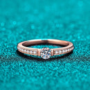 NeeTim 0.3ct D Color Moissanite Eternity Band Ring 925 Sterling Silver with Rose Gold Plated Wedding Rings For Women Jewelry