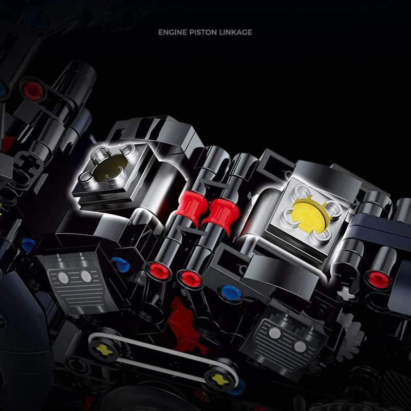 New 1:8 Night Racer Motorbike Building Blocks Sets MOC Bricks Motorcycle Model Christmas Gifts for Boys Kids Children 623pcs