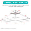 3x3m Canopy Replacement Top Canopy Cover Replacement 118"x118" Double Tiered Gazebo Covers for Yard Patio Garden Canopy Sunshade
