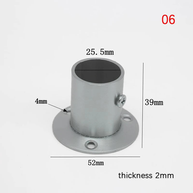 Stainless Steel Flange For Wardrobe Curtain Rod Holder Round Tube Holder Bracket Furniture Fittings Towel Tube Holder