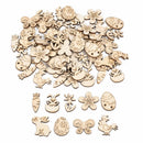 50pcs Easter Wooden Confetti Rabbit Carrot Eggs Kids Painting DIY Crafts Wood Slice 2025 Spring Easter Party Decoration For Home