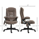 6 Point Vibrating Microfiber Massage Office Chair with Heat Dark Brown