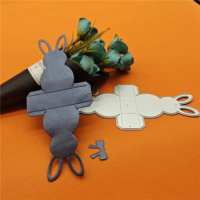 Easter Bunny Box Cutting Dies DIY Rabbit Metal Craft Embossing Die Cuts Scrapbooking Paper Stencil Stamp Carving Paper Card