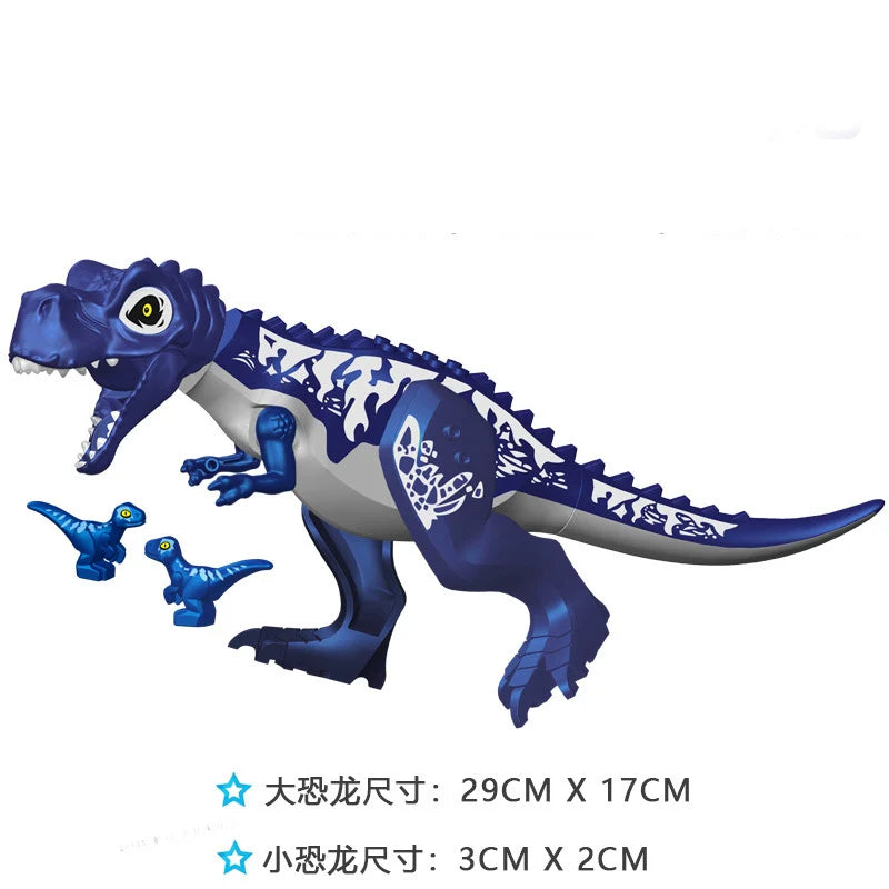 Jurassic Dinosaur Park Dinos World Building Blocks Animals Tyrannosaurus Rex Indominus I-Rex Blue Figures Triceratops Toys