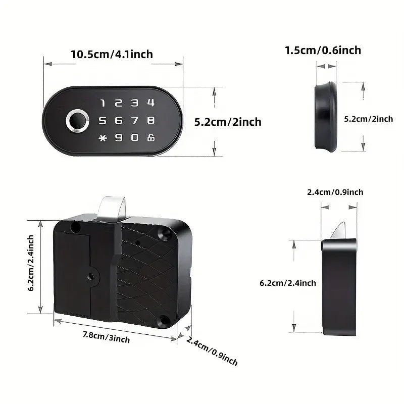 Smart Drawer Lock Password Fingerprint Swipe Card Changing Cabinet Door Lock Shoe Cabinet Anti-theft Storage Cabinet Lock