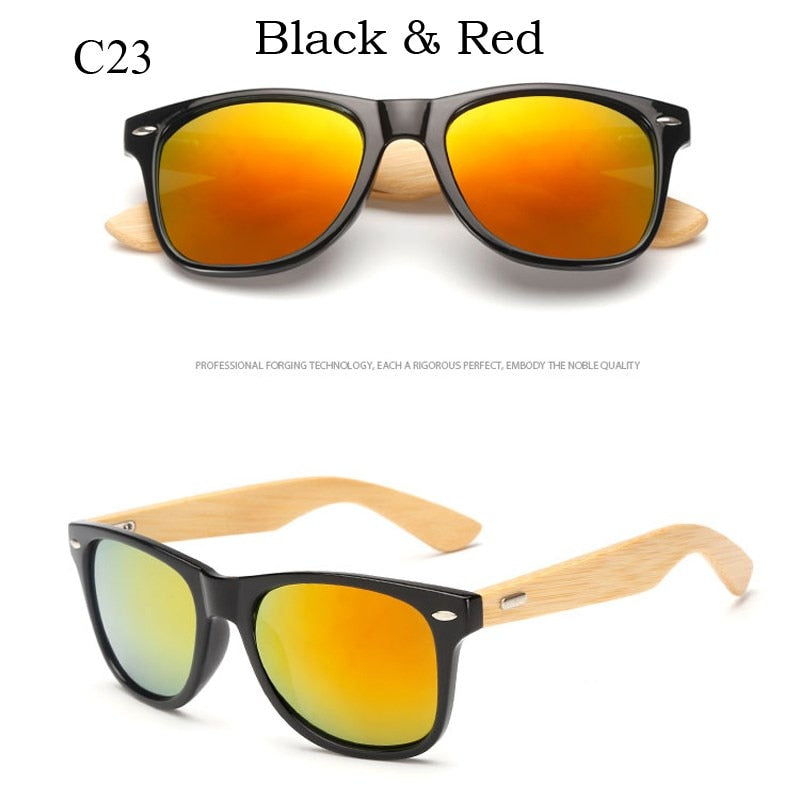 Wood Sunglasses Men Women Square Bamboo Women for Women Men Mirror Sun Glasses Oversize Retro De Sol Masculino Handmade