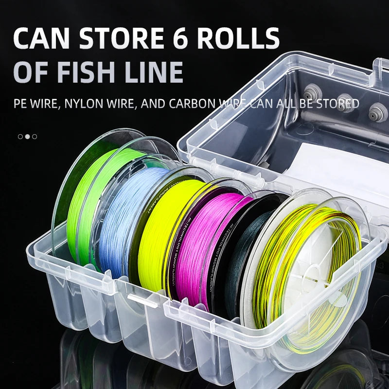 BEARKING Fishing Tackle box 6 Compartments Fishing Accessories Line Hook Storage Case Double Sided Fishing Tool organizer boxes