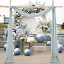 2pcs Sage Green Wedding Arch Chiffon Sheer Drapes ,Wedding Arch Drapes Sheer Backdrop Curtain for Wedding Ceremony Party Decor