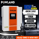 Powland 11KW 6.2KW 48V 4KW 24V Hybrid Solar Inverter Dual MPPT 160A Pure Sine Wave 230V Single phase On-grid Off-grid  VAT Free