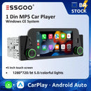 ESSGOO 5 Zoll Kabelloses Carplay Autoradio 1Din MP5 Player Autoradio Stereo Touchscreen 1280x720 Universal Multimedia Player