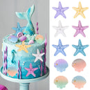 Resin Shell Starfish DIY Cake Topper Kids Mermaid Party Cake Decoration Under the Sea Ocean Birthday Party Decor Baby Shower