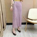 YUDX Women Pleated Solid Color Ankle-length Pants Elastic Waist Wide Leg Straight Female Trsouser Loose 2026 Summer