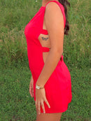 Elegant V-Neck Sleeveless Midi Dress with Ruched Waist and Side Slit Detail for Women Casual Summer Party Dress