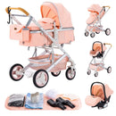 Luxury Baby Stroller 3 in 1 Portable Travel Baby Carriage Fold Pram High Landscape Aluminum Frame Newborn Infant Stroller