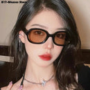 Retro Brown Sunglasses for Women Oval Narrow Frame  UV Protection Street Photo Солнцезащитные очки
