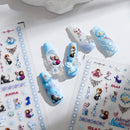 1PCS 5D Cartoon Kuromi Hello Kitty Nail Stickers Sanrio Animation Nail Art Decoration Sanrio Cute Melody Embossed Stickers
