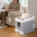 Bingopaw Cat Litter Box with Lid, Enclosed Potty, Large Top Entry Anti-Splashing Toilet, Easy to Clean Including Litter Scoop