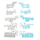 5pcs French Letter Cutting Dies Mama Angel Scrapbooking Family Craft Die for DIY Photo Love Wedding Mother Day Card Decoration