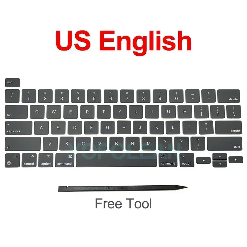 New Laptop A2338 Keycap Keys key Cap Keyboard Russian RU US UK French Spain Germany Italy For Macbook Pro Retina 13" M1 M2