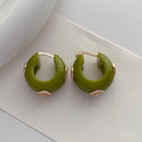 Fashion Jewelry Sweet Korean Temperament Resin Hoop Earrings For Women Party Gifts Simply Design Ear Accessories Hot Selling