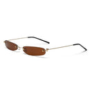 XaYbZc Narrow Sunglasses Men Rimless Summer 2025 Red Blue Black Rectangular Sun Glasses For Women Small Face Hot Selling