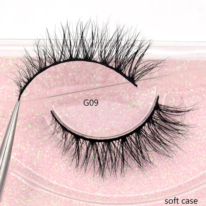 Visofree Half Mink Lashes Make Up False Eyelashes Hand Up Natural Long Mink Lashes Cruelty Free Crisscross Mink Fake Eyelashes