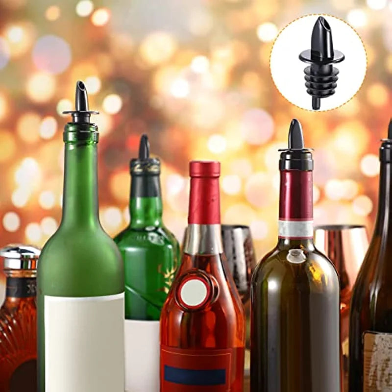 Liquor Bottle Pourers Flow Pourers Plastic Spouts Black Bottle Pourers for Bars Clubs Pubs Restaurants Coffee Shops