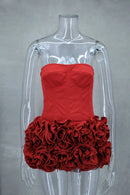Spring and Summer New Sexy Fishbone Straps Adjustable Tube Top Heavy Industry Flower Skirt Set