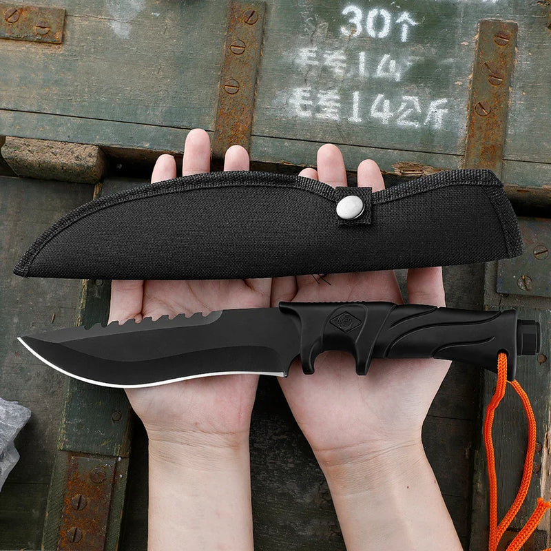 Hot sell camping knife hunting knives Fixed blade straight knife fixed blade tactical knife bowie knife with sheath full tang