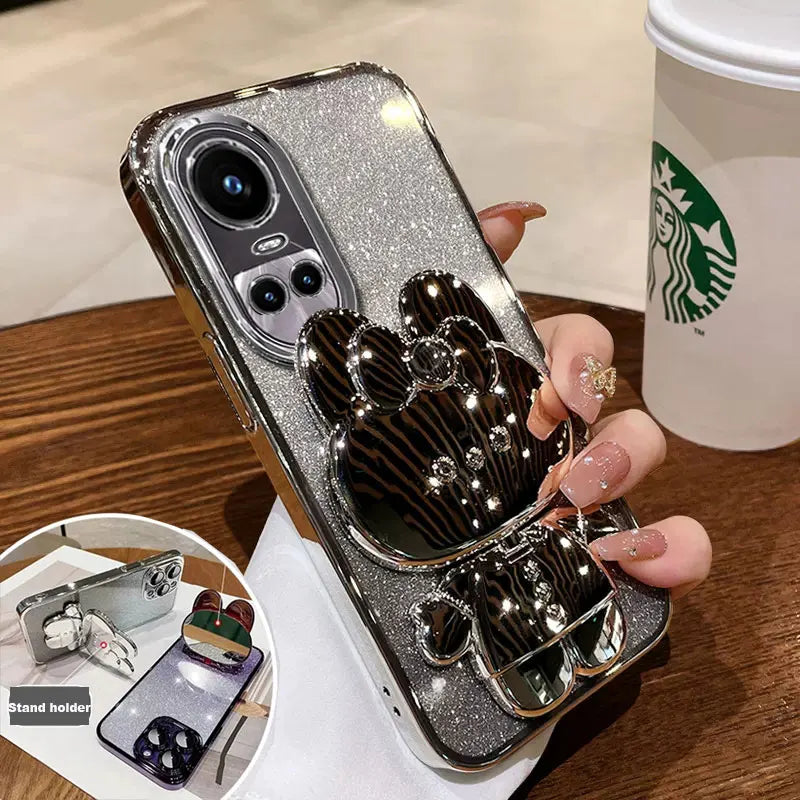 Reno10 pro 5G Case With Stand Holder,Luxury Glitter Bracket Case for OPPO Reno 10 pro reno7 A79 Cover Bling Fashion Case Reno10