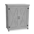 Potting Bench with Storage Cabinet and Metal Table Top for Outdoor Patio,Outdoor Work Station Table, Versatile Use