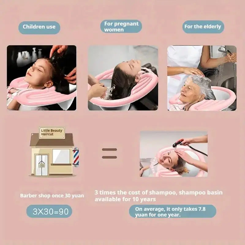 Inflatable Shampoo Basin,, Mobile Portable Basin, Sink WithAir Pump And Drainage, Soft And Comfortable Lightweight Shampoo