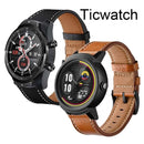 2pcs Stainless Steel band+Genuine Leather strap For Ticwatch Pro 3 Ultra GPS E2 / S2 WatchStrap For Ticwatch E3 / GTH Bracelet