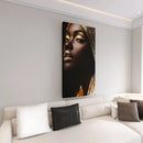 1.5 "thick pine solid wood frame, elegant African style wall painting, modern portrait printing, interior decoration