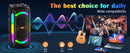 FanFun Wireless Bluetooth Speaker, Karaoke Machine with 2 Microphones, Home Karaoke Party Speaker with Led Light
