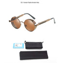 Classic Gothic Steampunk Sunglasses Polarized Men Women Brand Designer Vintage Round Metal Frame Sun Glasses High Quality UV400