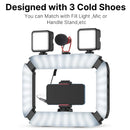 Ulanzi U200 Rechargable Smartphone Video Rig Vertical Shooting LED Ring Light LED Video Light DSLR Smartphone Handle Vlog Grip