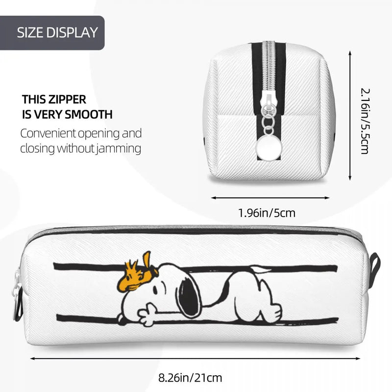 Snoopy & Woodstock Smile Giggle Laugh Pencil Case Pencil Pouch Pen Holder Girls Boys Bags Students School Gifts Stationery