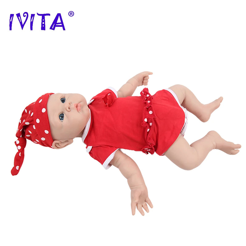 IVITA WG1525 18.5inch 3.29kg 100% Full Body Silicone Reborn Baby Doll Realistic Girl Dolls Soft Baby DIY Blank Children Toys