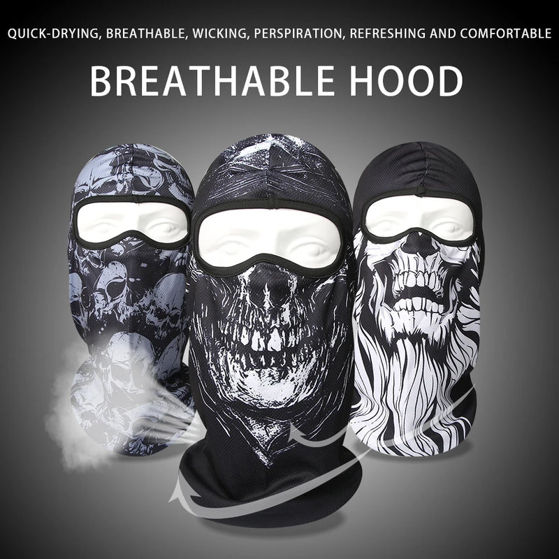 Skull Men Balaclava Ski Mask Cycling Caps Snowboard Face Cover Motorcycle Bicycle Helmet Hood Bandana Scarf Breathable Windproof