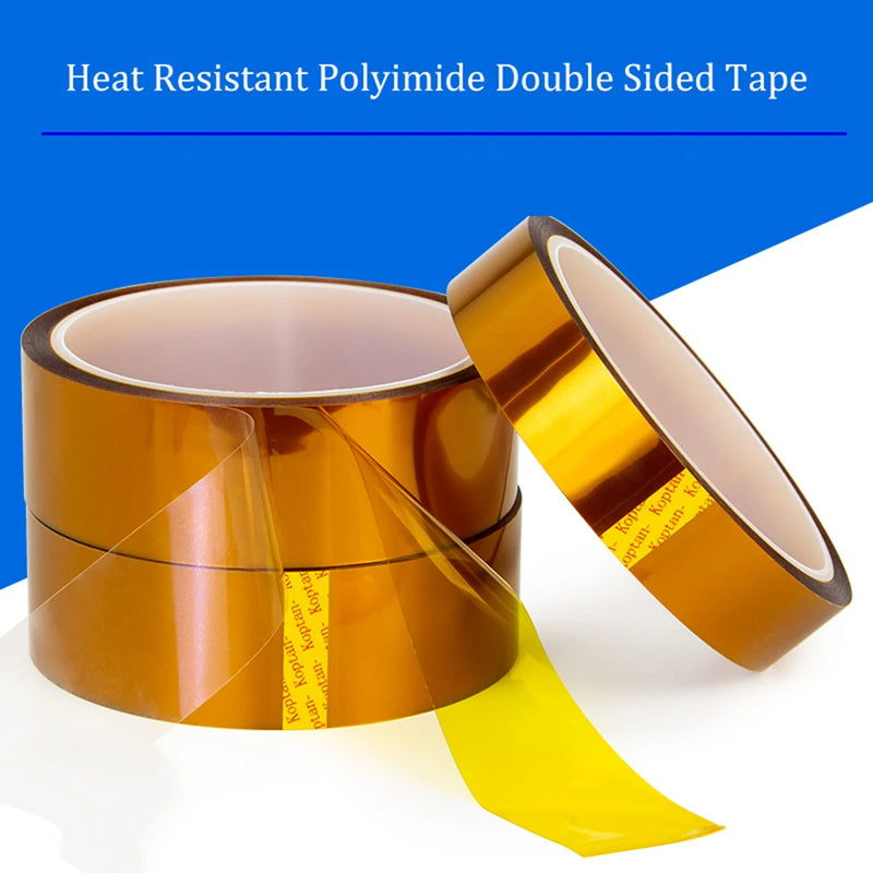 0.1mm Thickness High Temperature Adhesive Tape Heat Resistant Polyimide Double Sided Kapton Tape 10M/Roll